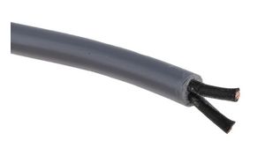 Flerkärnig kabel, YY Oskärmad, PVC, 2x 1mm², 50m, Grå